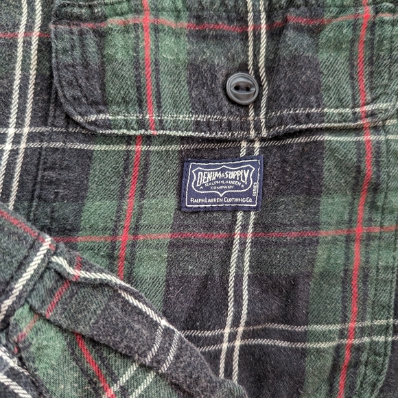 Denim & Supply Green Plaid Flannel Shirt - Picture 4 of 5